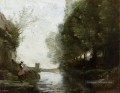 Le cours à la carriole Jean Baptiste Camille ruisseau Corot